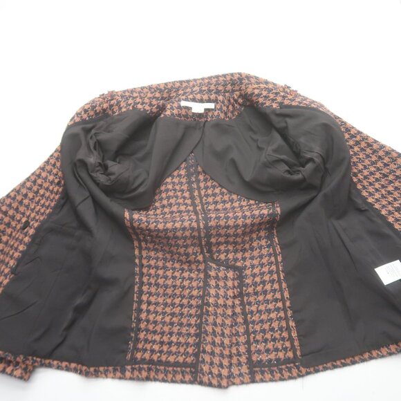 Veronica Beard Taja Houndstooth Plaid Tweed Double Breasted Blazer Jacket Size 8 - Picture 5 of 15